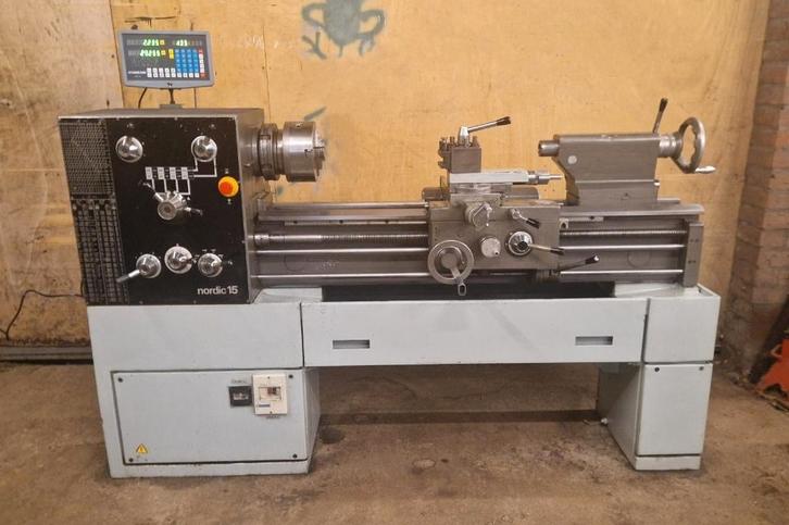 Draaibank Mondiale Nordic 15 ( Celtic ) digitale uitlezing, Bricolage & Construction, Tours, Utilisé, Tour à métaux, 500 à 1000 mm