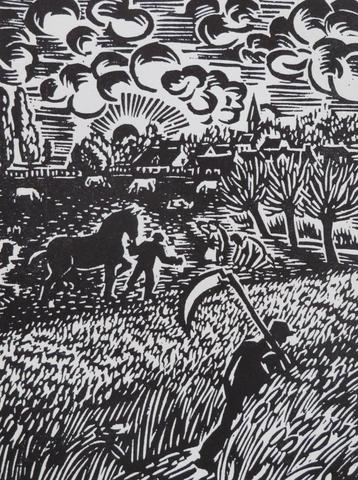 Houtsnede Frans Masereel: DE VLASOOGST  beschikbaar voor biedingen