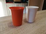 2 retro drinkbekers Tupperware, Huis en Inrichting, Keuken | Tupperware, Ophalen of Verzenden, Gebruikt, Wit, Beker of Kan