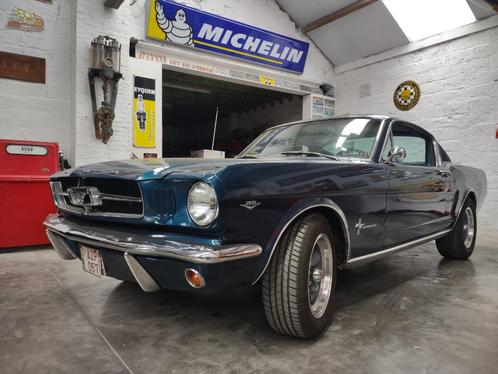 Ford Mustang Fastback 1966, Auto's, Ford, Bedrijf, Te koop, Mustang, Benzine, Coupé, 2 deurs, Handgeschakeld, Blauw, Blauw, Kunstmatig leder