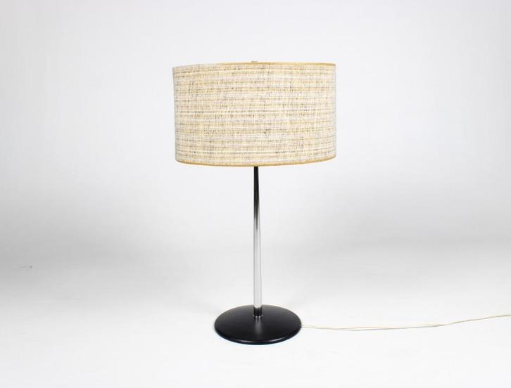vintage tafellamp, Huis en Inrichting, Lampen | Tafellampen, Gebruikt, 50 tot 75 cm, Kunststof, Metaal, Stof, Ophalen