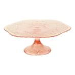 Art Deco Roze Taartschaal Standaard Depression Glass 33cm, Antiek en Kunst, Ophalen of Verzenden