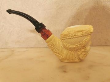 Magnifique pipe en écume de mer sculptée à la main.  beschikbaar voor biedingen