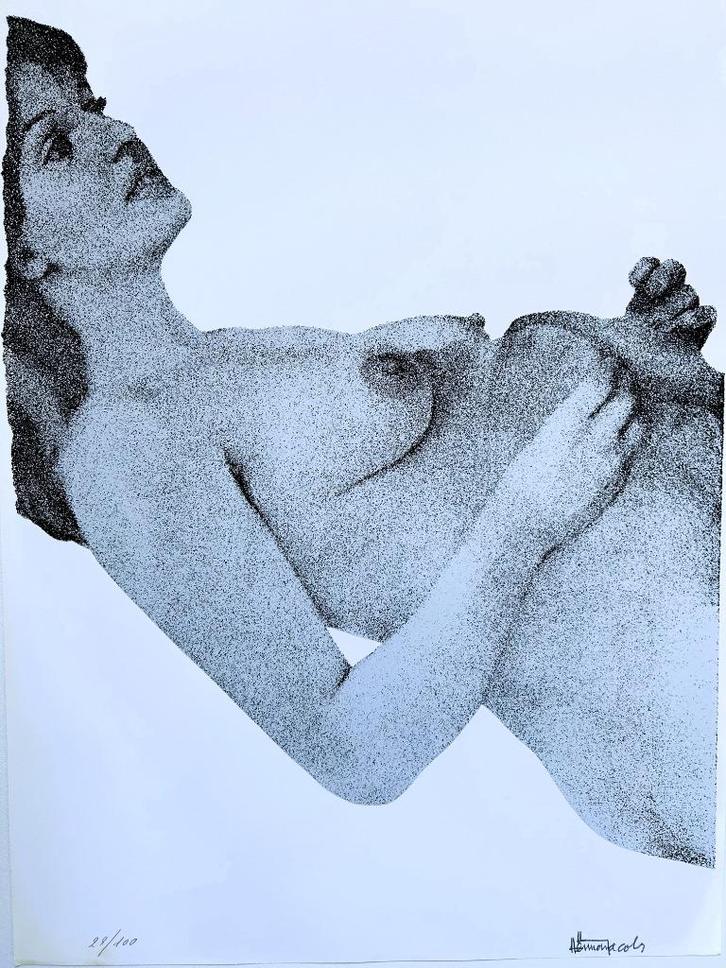 HERMAN JACOBS - Zeefdruk / SIG - Zwarte Panter - 63 x 44 cm, Antiek en Kunst, Kunst | Litho's en Zeefdrukken, Verzenden