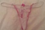 Wit roze string met bloemenprint maat S, Kleding | Dames, Ondergoed en Lingerie, Ophalen of Verzenden, Wit, String