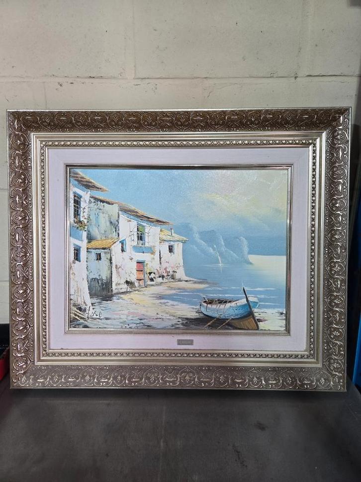 Huile sur toile signée Jose, Antiek en Kunst, Kunst | Schilderijen | Klassiek, Ophalen