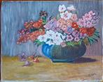 Olieverf op canvas vaas met bloemen, Antiek en Kunst, Ophalen