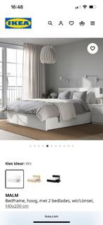Bed & matras Ikea, Huis en Inrichting, Slaapkamer | Bedden, Ophalen, Wit, Tweepersoons, 140 cm