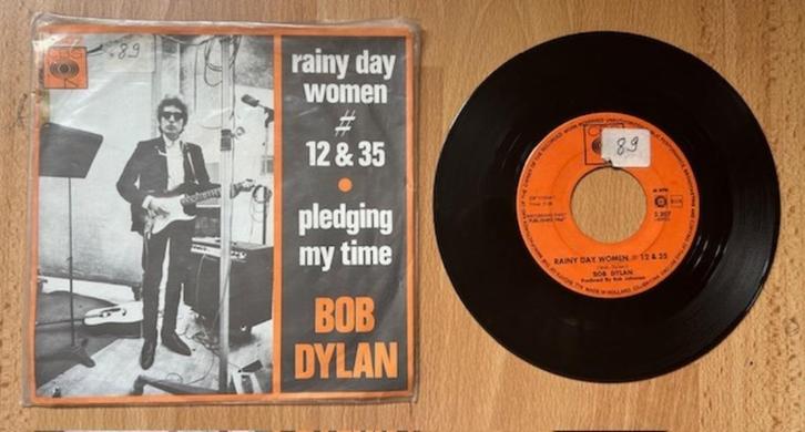 45T SINGLE BOB DYLAN RAINY DAY WOMEN PLEDGING MY TIME, Cd's en Dvd's, Vinyl Singles, Gebruikt, Single, Pop, 7 inch, Ophalen of Verzenden