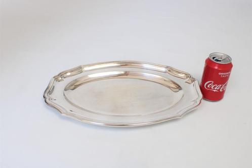 silberkanne Plateau ovale décoré - 37 x 26 cm - Argenté