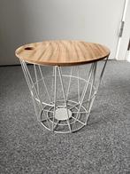 IJzeren mandje met deksel, Huis en Inrichting, Tafels | Bijzettafels, Ophalen, Zo goed als nieuw