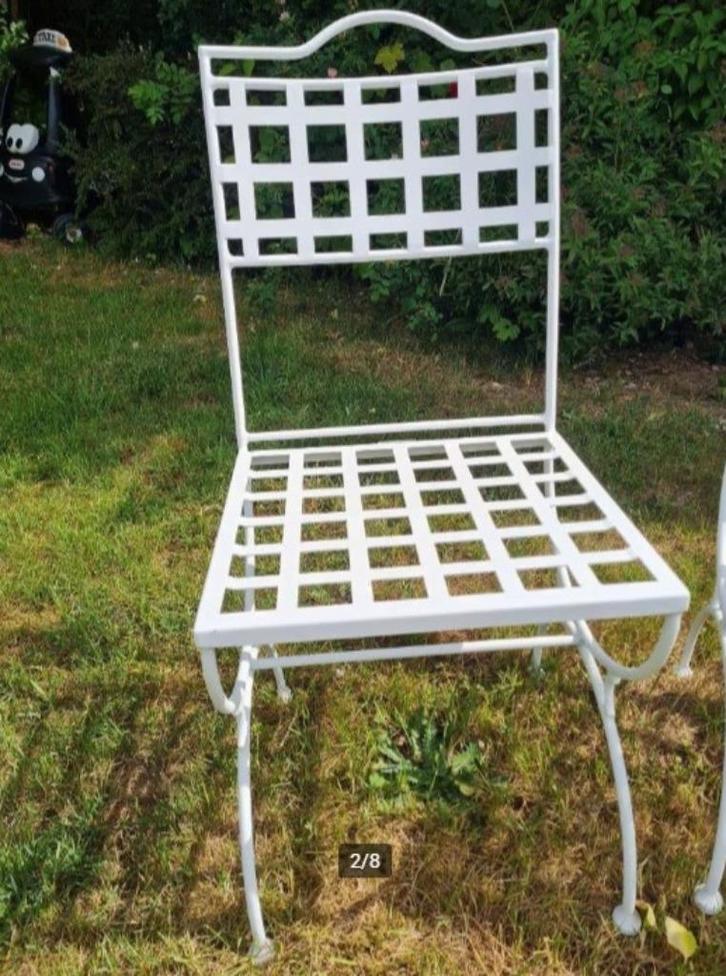 Metalen tuinstoelen Manutti design Versailles wit 3 stuks, Tuin en Terras, Tuinstoelen, Nieuw, Metaal, Ophalen