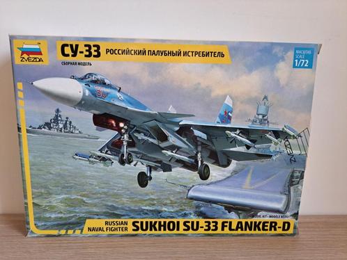 Zvezda 7297 - Sukhoi SU-33 Flanker D (1/72), Hobby en Vrije tijd, Modelbouw | Vliegtuigen en Helikopters, Zo goed als nieuw, Vliegtuig