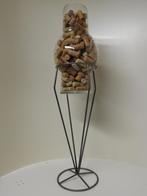 Metalen Staander met Vaas, Huis en Inrichting, Ophalen, Overige kleuren, 75 cm of meer, Glas