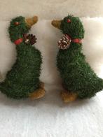 2 vintage kersteenden. Stro lint met groen graslint., Enlèvement ou Envoi