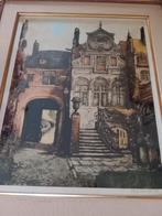 gesigneerde ets Alfred van Neste maison du bailli, Ophalen of Verzenden