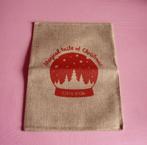 Juten zak jute tas met rood satijnen lint Sneeuwbol, Diversen, Ophalen of Verzenden