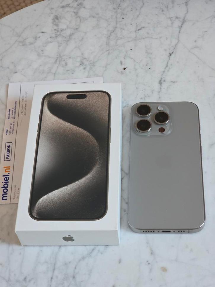 Iphone 15 pro in topstaat 512gb natural titanium, Telecommunicatie, Mobiele telefoons | Apple iPhone, Ophalen