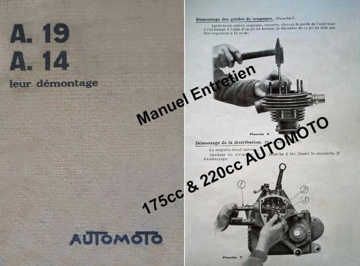 RTM voor 100 - 125 - 175 - 220cc AUTOMOTO in het Frans., Motoren, Handleidingen en Instructieboekjes, Ophalen of Verzenden