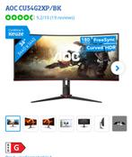 Aoc Curved monitor 180hz, Computers en Software, Monitoren, Ophalen, Zo goed als nieuw