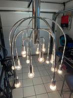 Vintage design luster in Chrome, Huis en Inrichting, Lampen | Kroonluchters, Ophalen, Zo goed als nieuw