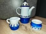 Vintage vuurvaste keramische thee- of koffiepot + roomstel., Enlèvement ou Envoi