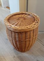 Rietenmand badkamer wasmand met deksel, Huis en Inrichting, Woonaccessoires | Schalen en Manden, Ophalen, Mand, Rond, Zo goed als nieuw