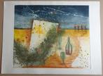 RENE CARCAN / BONJOUR BREL / KLEURETS + RELIEF / 56x76cm SIG, Antiek en Kunst, Ophalen of Verzenden