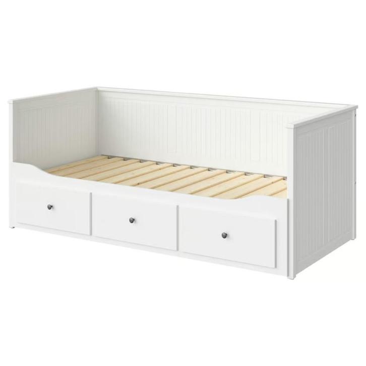 Ikea bedbank te koop, Huis en Inrichting, Slaapkamer | Bedden, Gebruikt, Eenpersoons, 90 cm, 200 cm, Hout, Wit, Ophalen