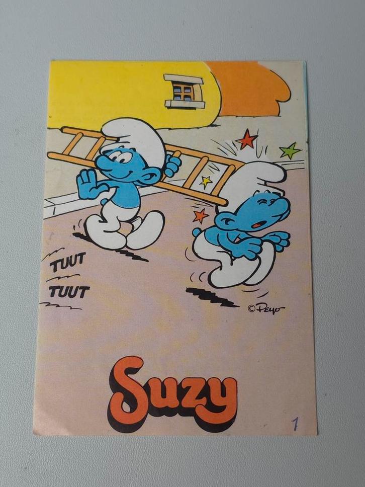 Autocollant Schtroumpf Suzy no 1, Collections, Schtroumpfs, Comme neuf, Autres types, Différents Schtroumpfs, Envoi