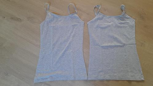 Hema: 2 lichtgrijze onderhemdjes (small), Kinderen en Baby's, Kinderkleding | Maat 164, Zo goed als nieuw, Meisje, Nacht- of Onderkleding