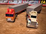 FALLER AMS SLOTCAR TRUCKS CAMION AVEC REMORQUES LOT DE 2, 1:50 ou moins, Enlèvement ou Envoi, Utilisé, Camion