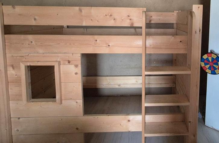 Houten stapelbed, Kinderen en Baby's, Kinderkamer | Stapelbedden en Hoogslapers, Gebruikt, Stapelbed, Ophalen
