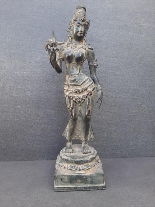 statue en bronze Lakshmi/déesse Sri/Indonésie, Maison & Meubles, Accessoires pour la Maison | Statues de Bouddha, Neuf, Enlèvement ou Envoi