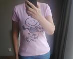 Roze shirt grappig funny Benneton 38, Maat 38/40 (M), Benneton, Verzenden, Nieuw