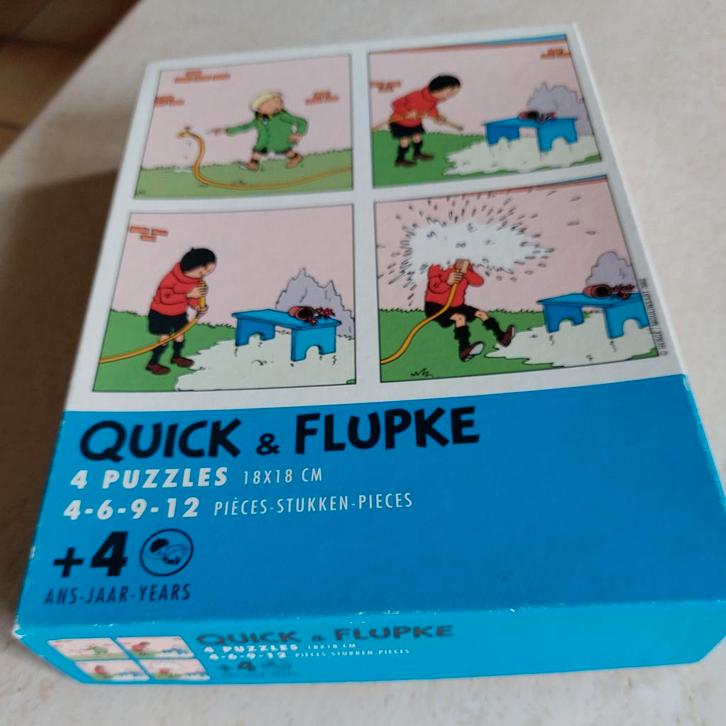 TINTIN Quick et Flupke puzzle 2002 boite 4 puzzle différents, Verzamelen, Stripfiguren, Kuifje, Verzenden