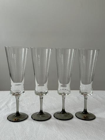 Vintage Driburg Crystal Flute Glasses beschikbaar voor biedingen