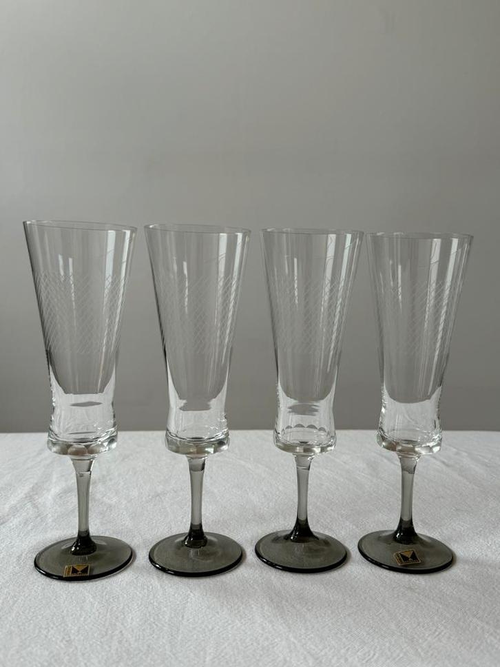 Vintage Driburg Crystal Flute Glasses, Verzamelen, Glas en Drinkglazen, Zo goed als nieuw, Ophalen of Verzenden