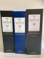 3x Macallan 12, 15, 18, Verzamelen, Ophalen of Verzenden, Zo goed als nieuw
