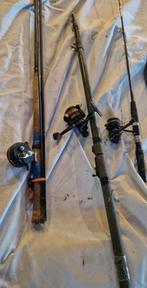 3 cannes à pêche + filet, Sports nautiques & Bateaux, Pêche à la ligne | Carpes, Enlèvement