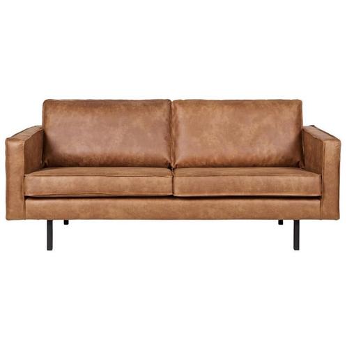 Canapé vintage design cuir brun, Huis en Inrichting, Zetels | Zetels, Gebruikt, Rechte bank, Driepersoons, 150 tot 200 cm, 75 tot 100 cm