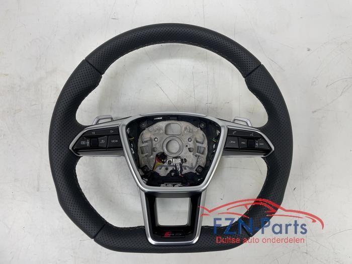Audi RS6 4K C8 Stuur MF+F1+VIEW Geperforeerd/Leer Verwarmd G, Auto-onderdelen, Besturing, Nieuw, Ophalen