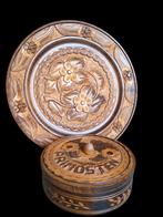 Vintage handgebogen houten borden, Ophalen of Verzenden