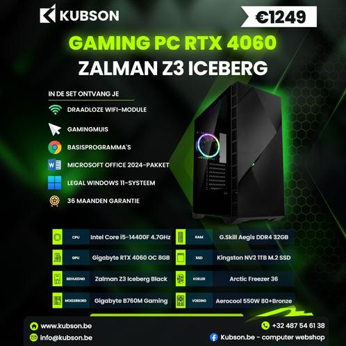 NIEUWE RTX 4060 gaming-pc en 32 GB RAM met 36 maanden garant, Computers en Software, Desktop Pc's, Nieuw, SSD, 32 GB, Met videokaart