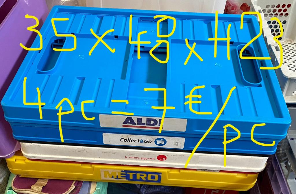 5 bacs pvc emboîtable 40x60x15cm et 18cm, prix 30€, Moins de 30 cm, Synthétique, Utilisé, 60 à 100 cm