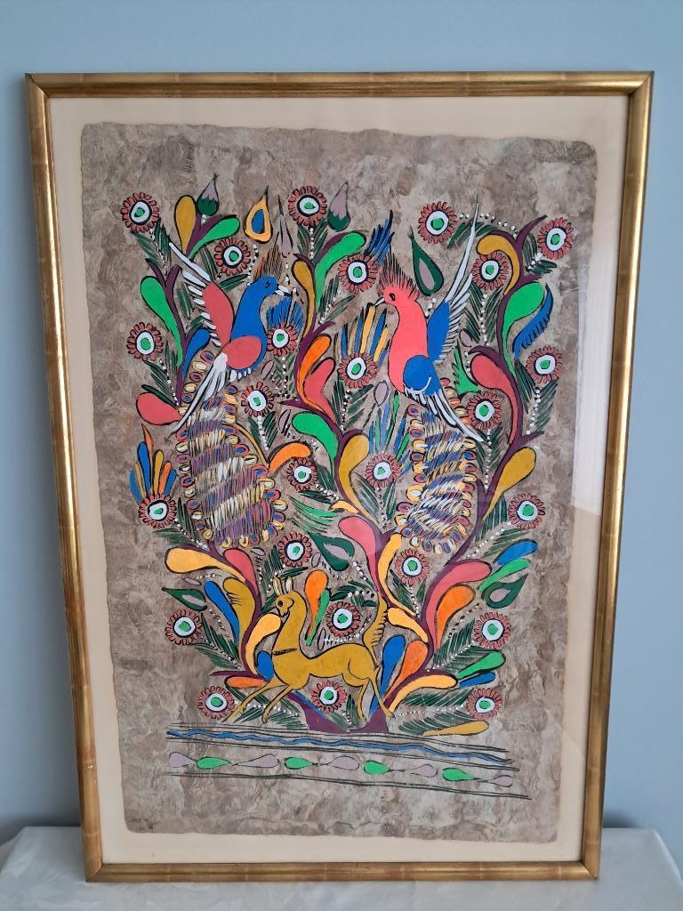 Vintage Mexicaans volkskunstschilderij, Ophalen