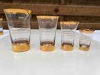 Vintage glazen theeglazen met vergulde rand 46 stuks, Ophalen of Verzenden