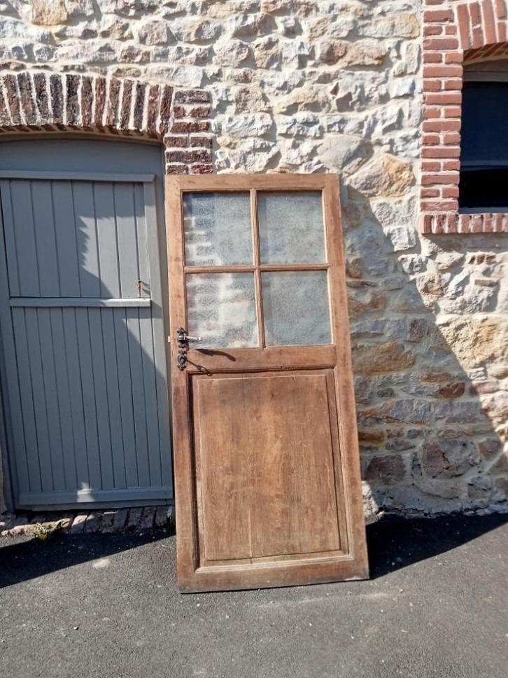 Antieke massief eikenhouten deur, Doe-het-zelf en Bouw, Glas en Ramen, Gebruikt, Ophalen