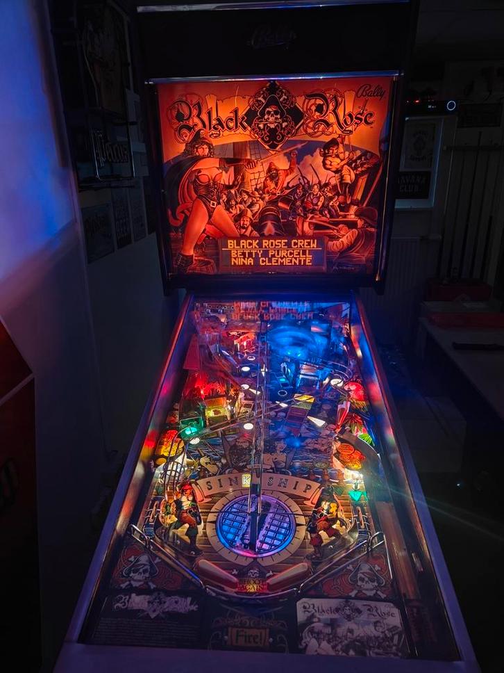 Flipper et flipper Black Rose Williams, Collections, Machines | Flipper (jeu), Comme neuf, Williams, Enlèvement