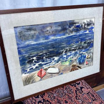 Pirlet octave - zeezicht aquarel beschikbaar voor biedingen